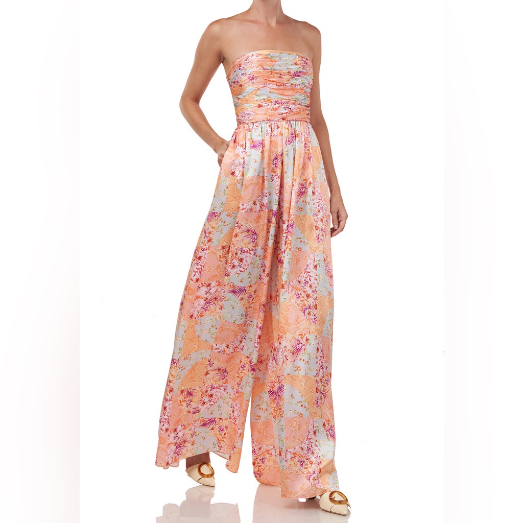 Amur Kallia Strapless Silk Jumpsuit Formal Pants One Piece Outfit